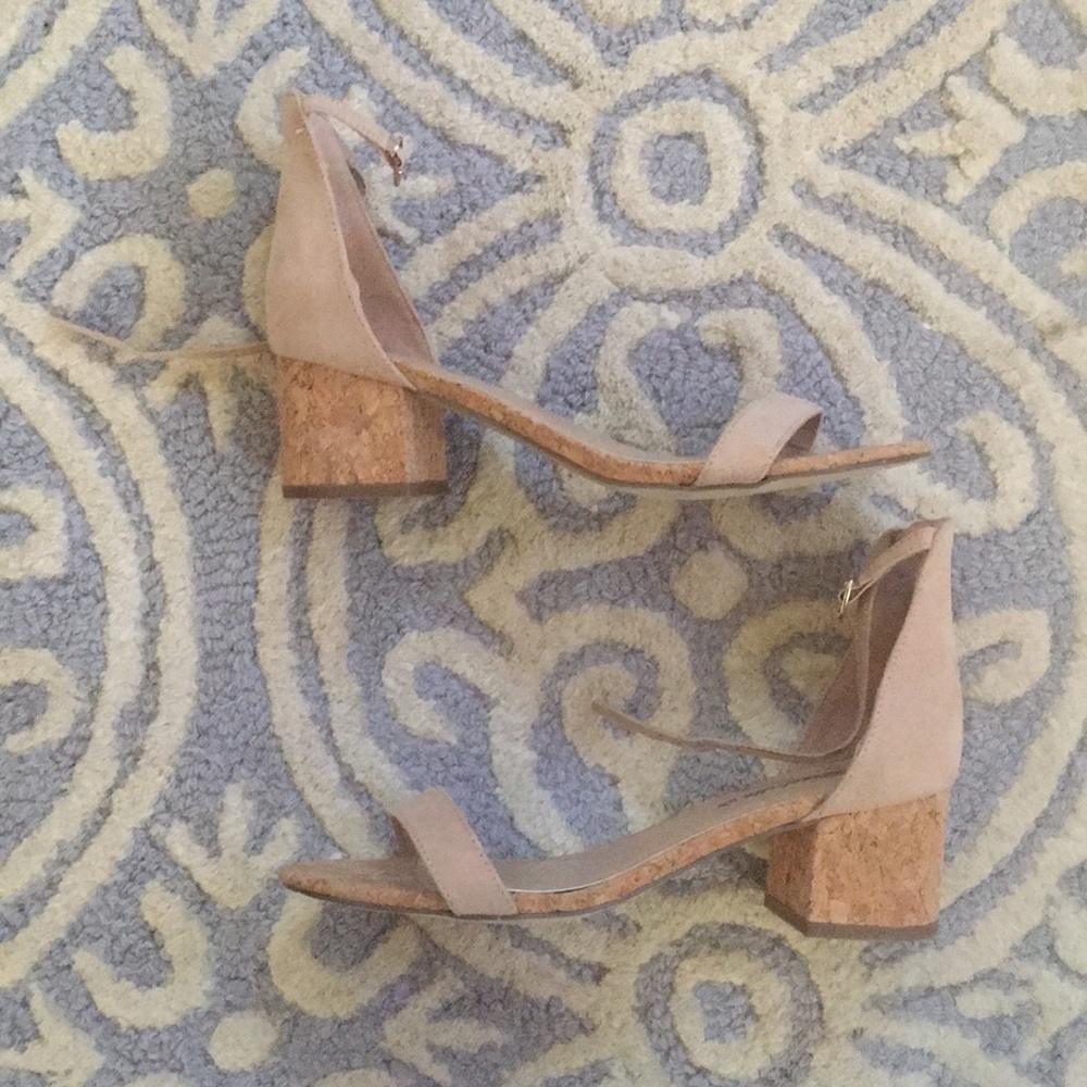 Faux suede block heels